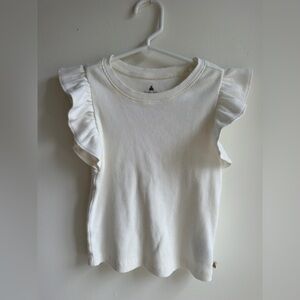 NWOT Baby GAP Cream Ruffle Sleeve Ribbed Tank